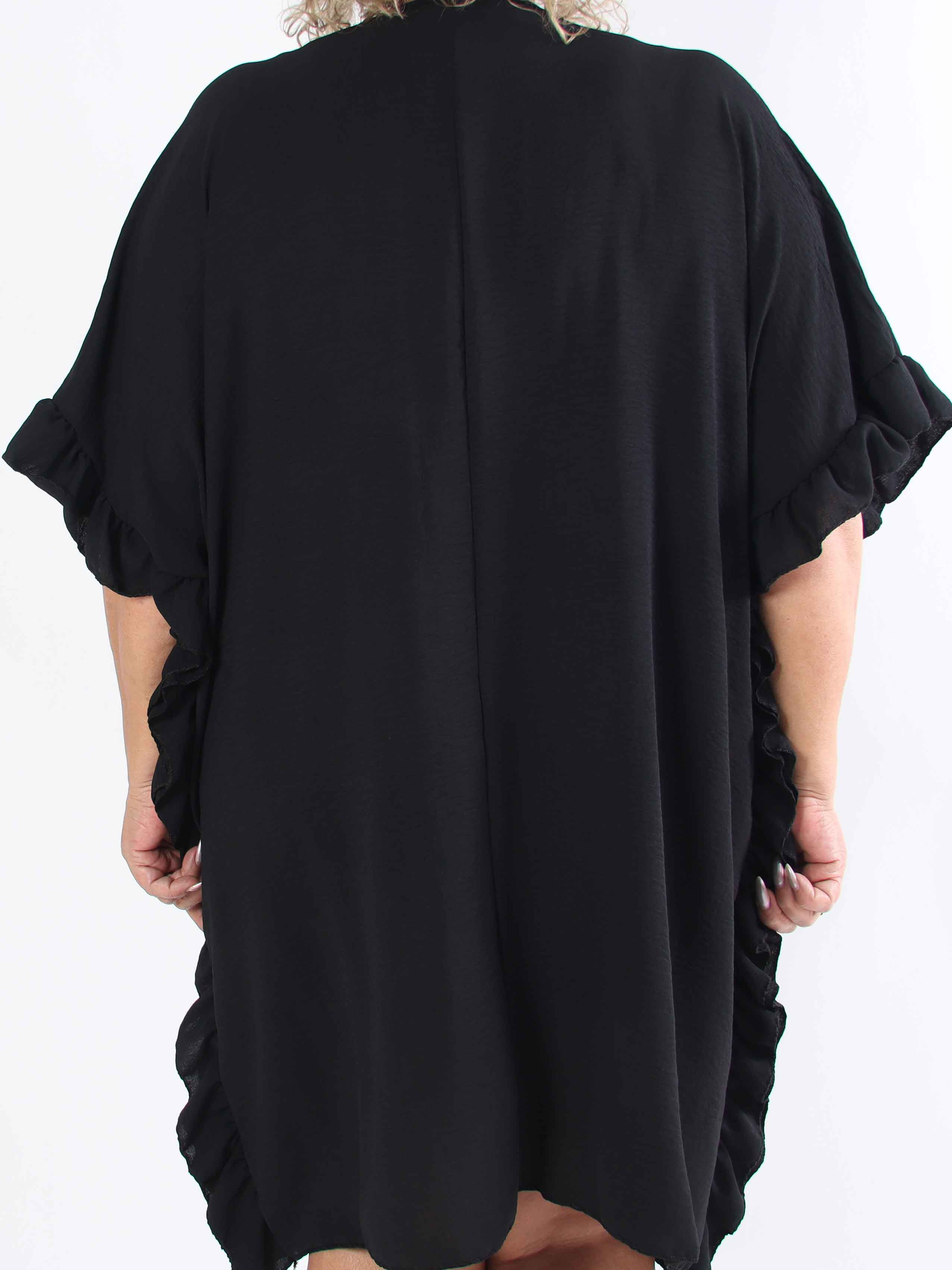 Cille - Plus size-tunika med volanger i sidorna